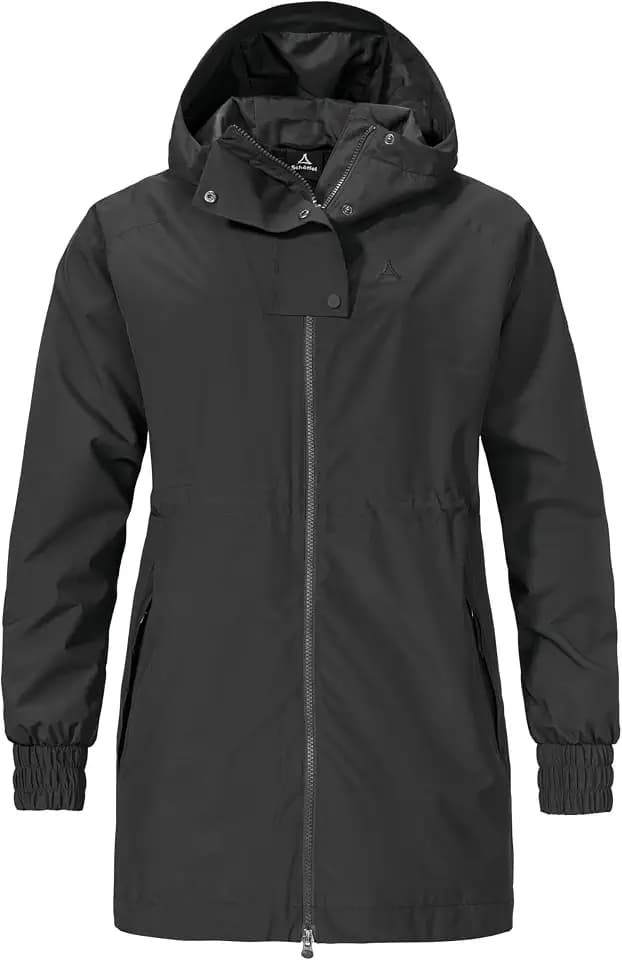 Schöffel Damen Parka Style Bohorok WMS, wasserdichter Regenparka aus recyceltem Material, atmungsaktive Allwetterjacke mit Oversize-Passform