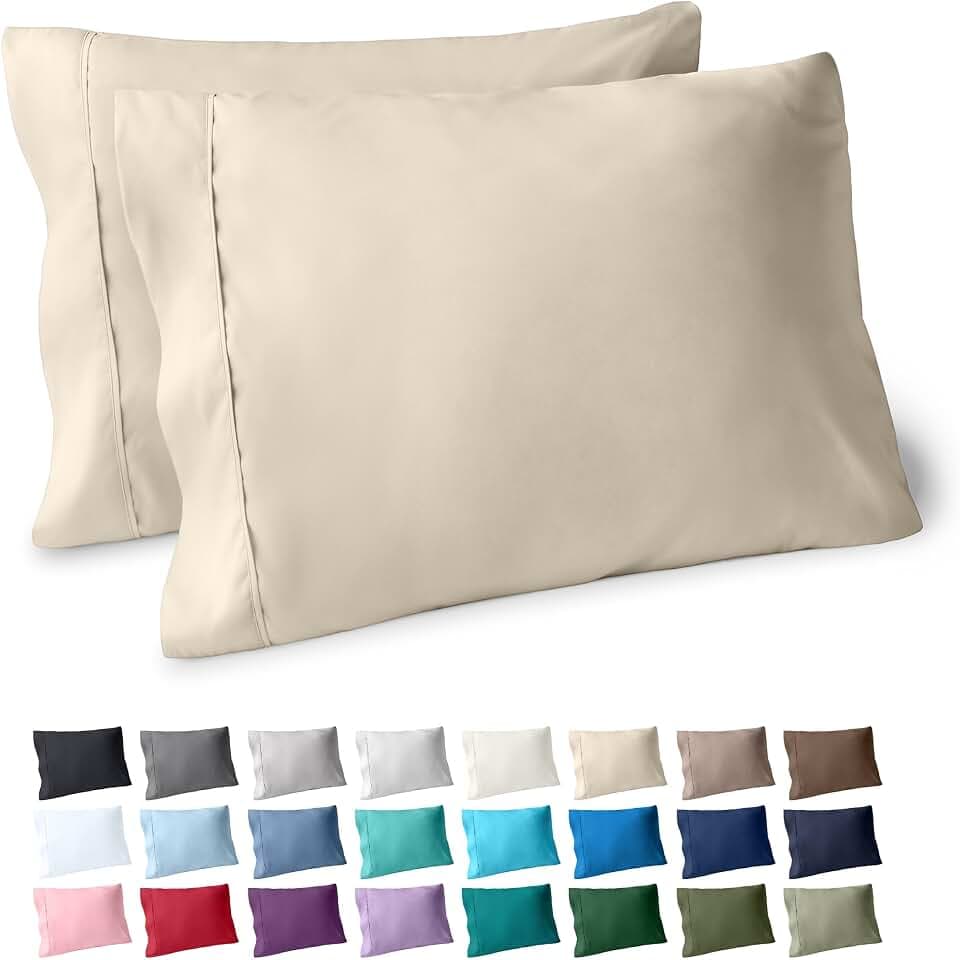 Bare Home Pillowcases Open End (Standard Set of 2, Sand)