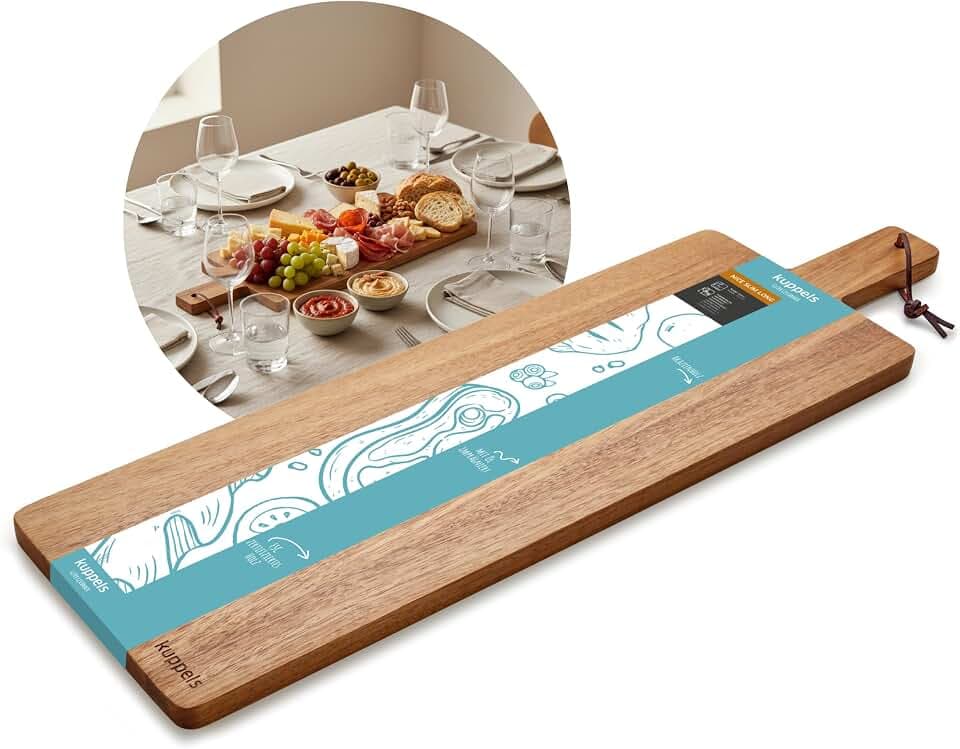 Kuppels NICE Slim Long Holz Schneidebrett mit Griff, Akazienholz, 60×18cm