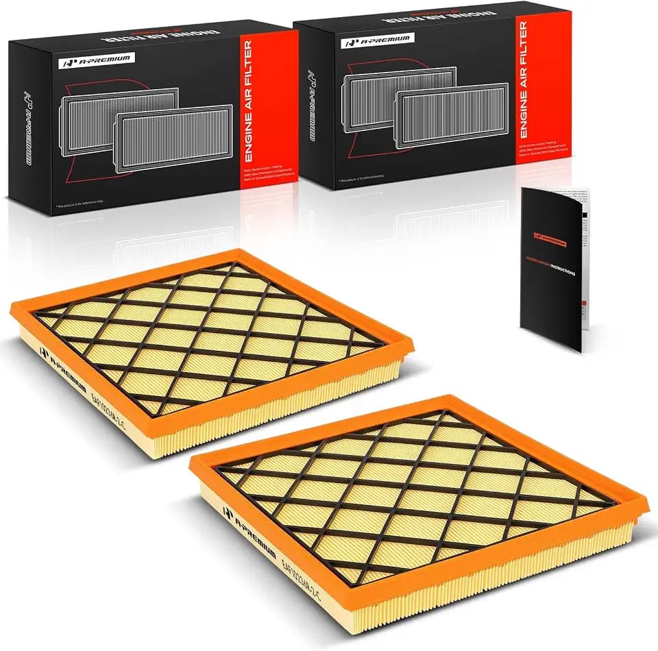 A-Premium 2-PC Engine Air Filter Compatible with Audi, Land Rover, Porsche
