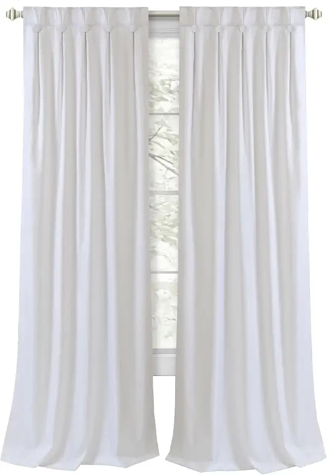 ACHIM Pleated Blackout Curtain Panel, 34 x 84 in, Room Darkening, Back Tab