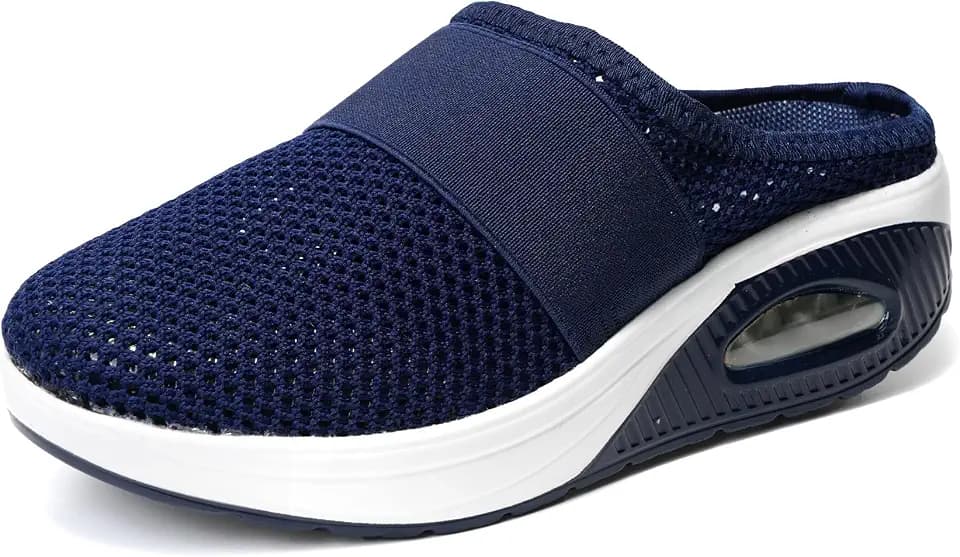 JOMIX Orthopädische Schuhe Damen Gesundheitsschuhe Sandalen Sommer Weiche Keilabsatz Hallux Valgus Schuhe mit Klettverschluss Rutschfeste Hauschuhe