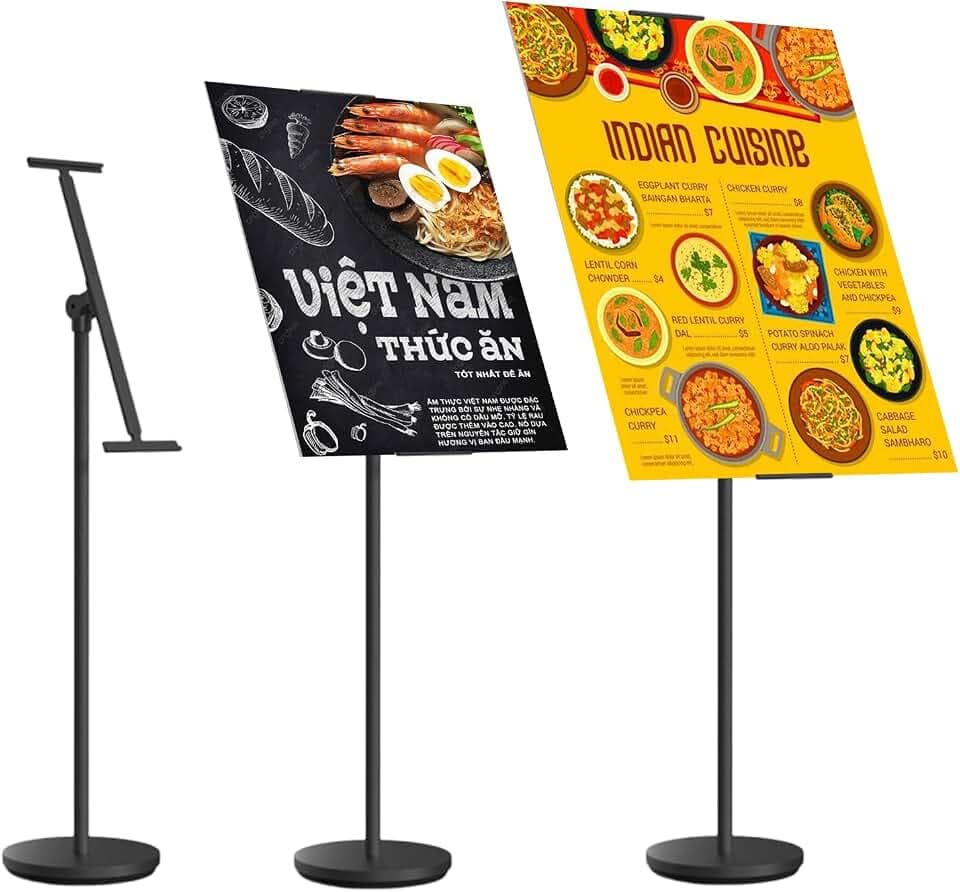 Höhenverstellbar Infoständer Plakatständer Flyer Aufsteller, Schwarz