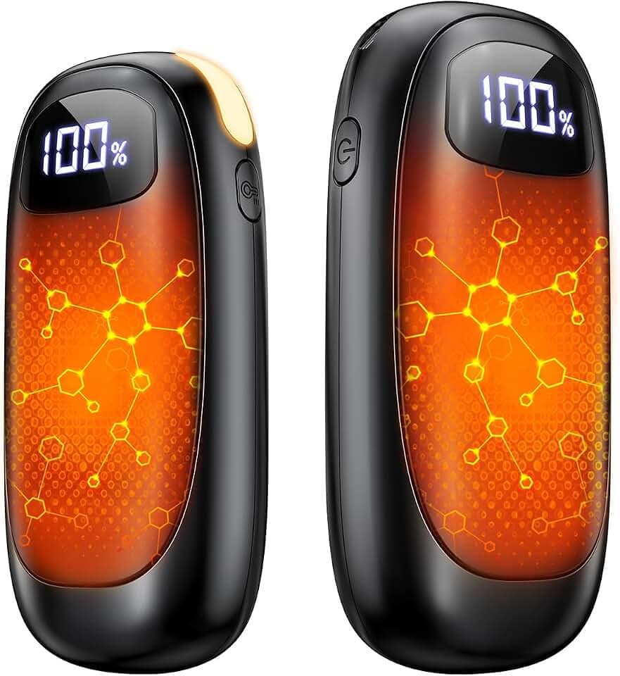 Hand Wamrers Rechargeable, Dual-Sided Heating, LED Display & Flashlight