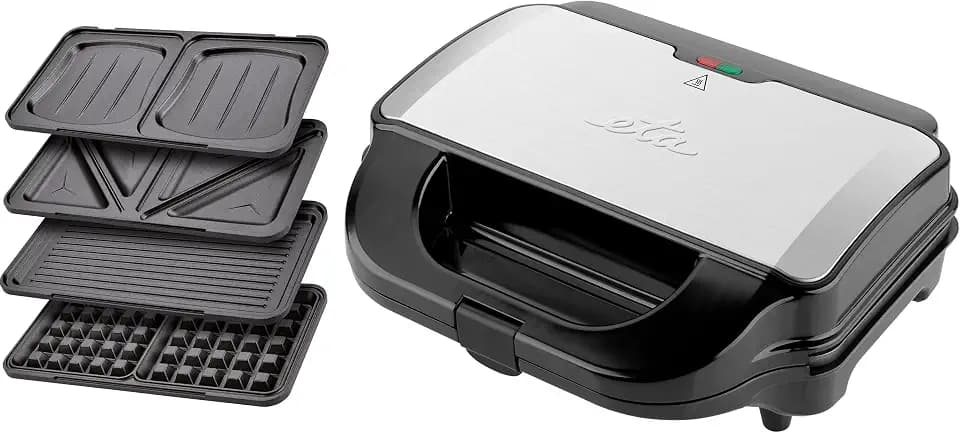 ETA Sandwichmaker 4 in 1 I Sorento I Antihaftbeschichtung für leichte Reinigung ohne Anbrennen I 900 Watt I Waffeleisen, Grill und vieles mehr