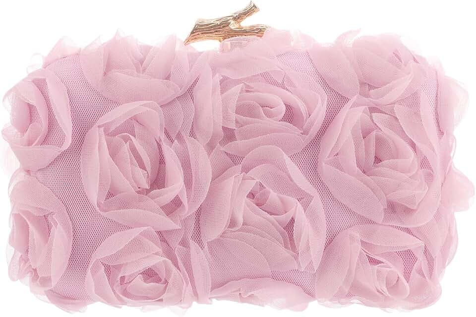 Freie Liebe Women's Lace Floral Clutch Purses Formal Flower Evening Handbags with Chain for Wedding, Prom, Party