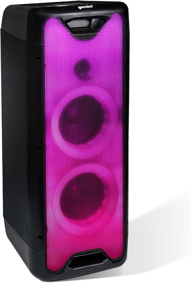 Gemini Portable Party Speaker, LED Lights, Mic in, 16-Hr Play (GLS-550)