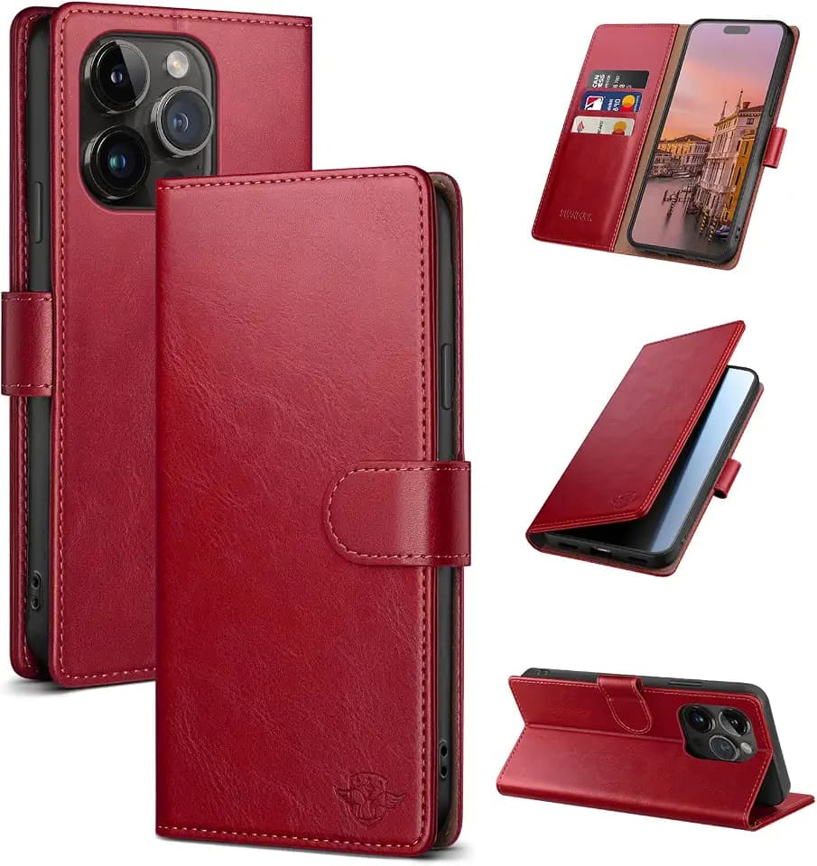 Wallet Case for iPhone 14 Pro Max 6.7", Red