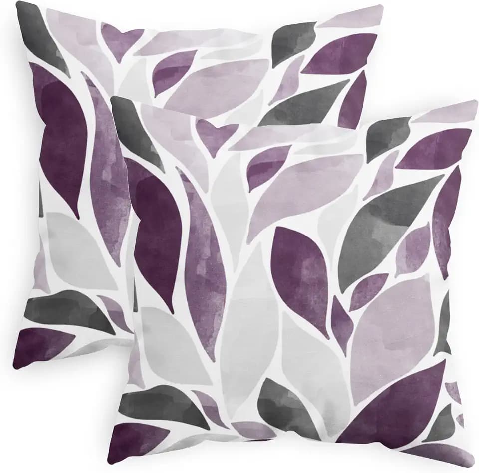 CaliTime Decorative Couch Throw Pillow Covers, 16 X 16 Inches, Deep Purple