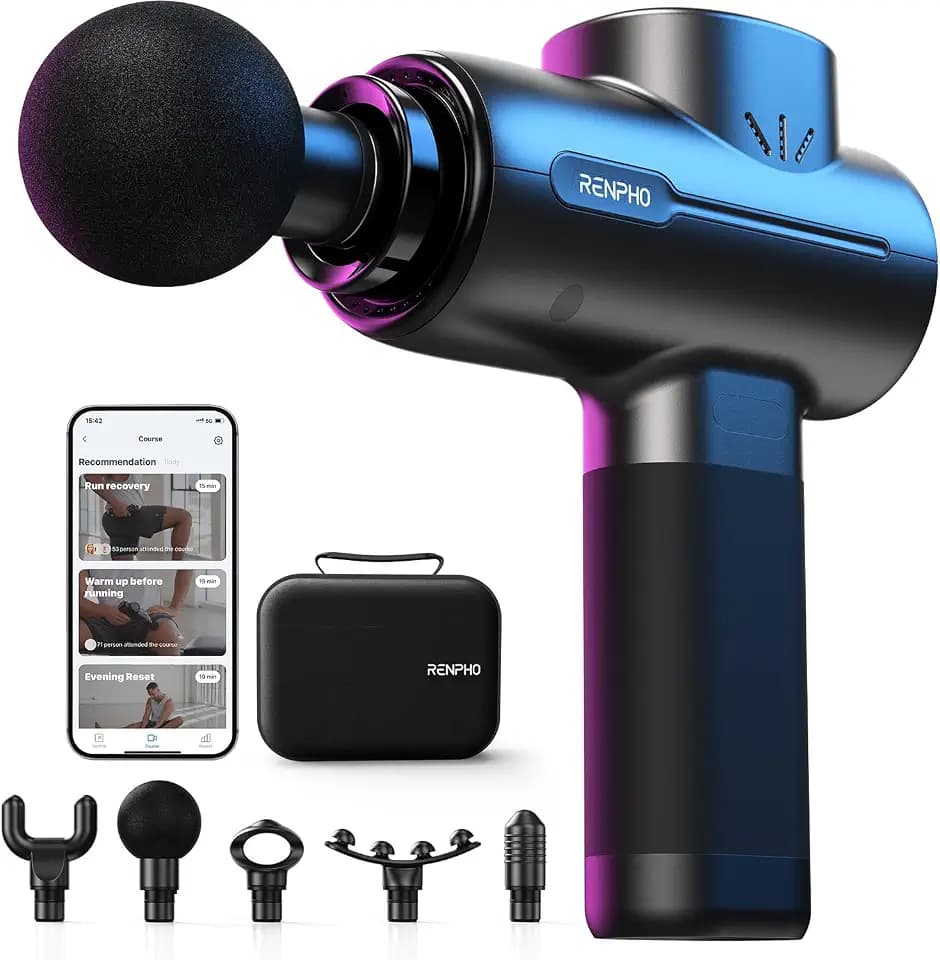 RENPHO Massagepistole mit Bluetooth und App mit Tutorial zur Muskelmassage