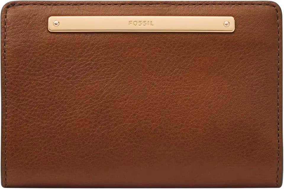 Fossil Women's Liza Leather Wallet Multifunction, Brown Leather Wallet for Women