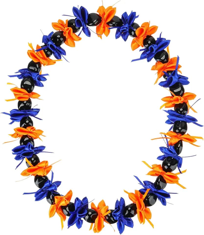 Riceshoot Graduation Money Leis 2026 Hawaiian Orchid with Kukui Leaf Nut Lei Acrylic Bead Handmade Ribbon Bow Necklaces for School College