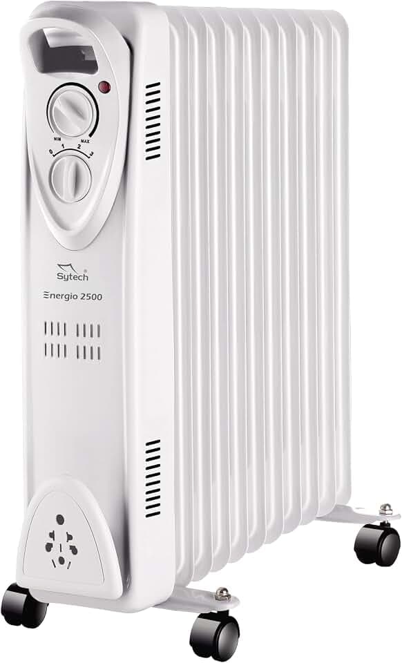 SYTECH SY-RA1100A Ölheizkörper, 2500 W, Energio 2500, 11 Elemente, weiß