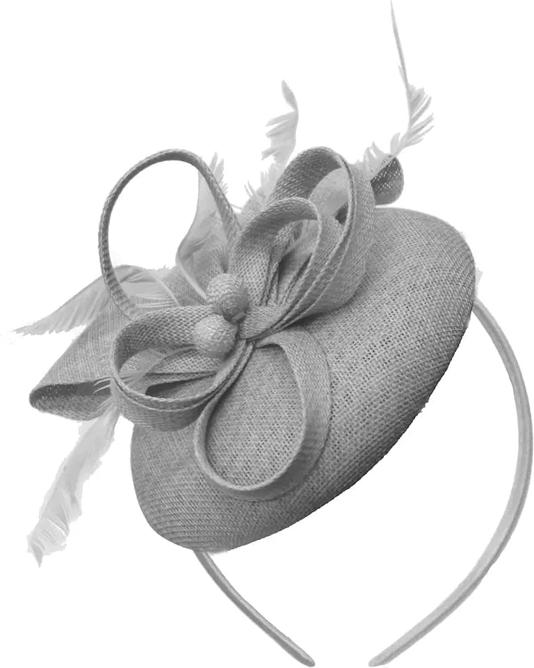 Caprilite Sinamay Haarreif mit Perlen, rund, für Damen, Hochzeit, Ascot Rennen