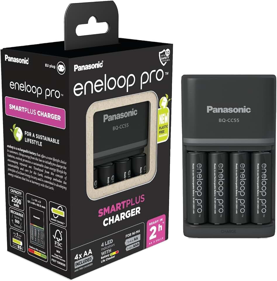 eneloop SmartPlus-Ladegerät für 1–4 AA/AAA NI-MH-Akkus