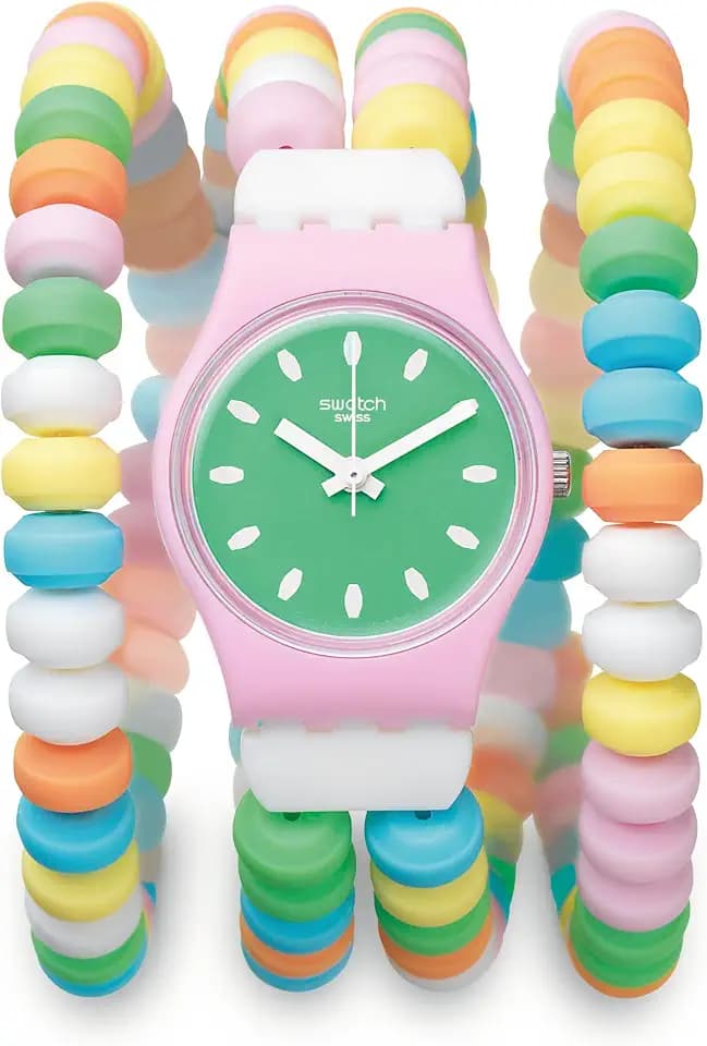 Swatch Women Dress Pink Watch Polymer Quartz Caramellissima