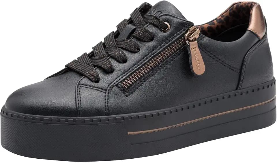 Jana Damen Plateau Sneaker mit Reißverschluss Vegan