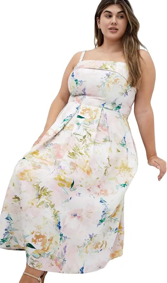 City Chic Women's Dress - Garden of Love Linen