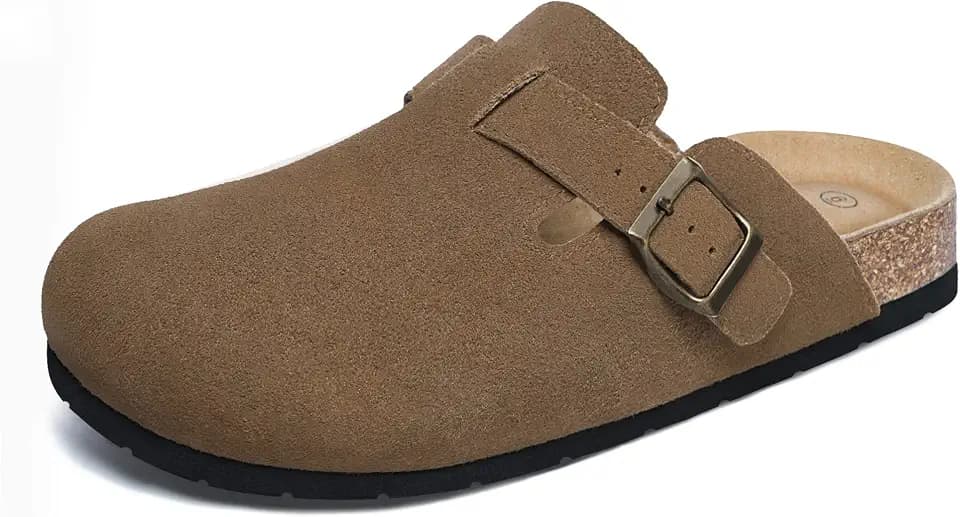 Xiakolaka Women's Genuine Suede Clogs with Arch Support