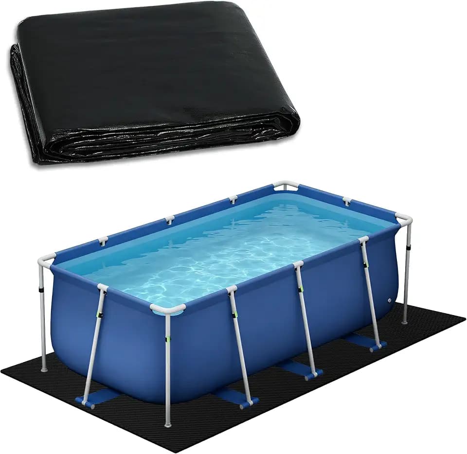 Rectangular Pool Liner Pad for Rectangular Abover Ground Swimming Pool, Heavy Duty Waterproof 200g/㎡ PE Material Rectangular Pool Liner, Prevent Punctures at the Bottom of the Pool (13.8x7.7FT)