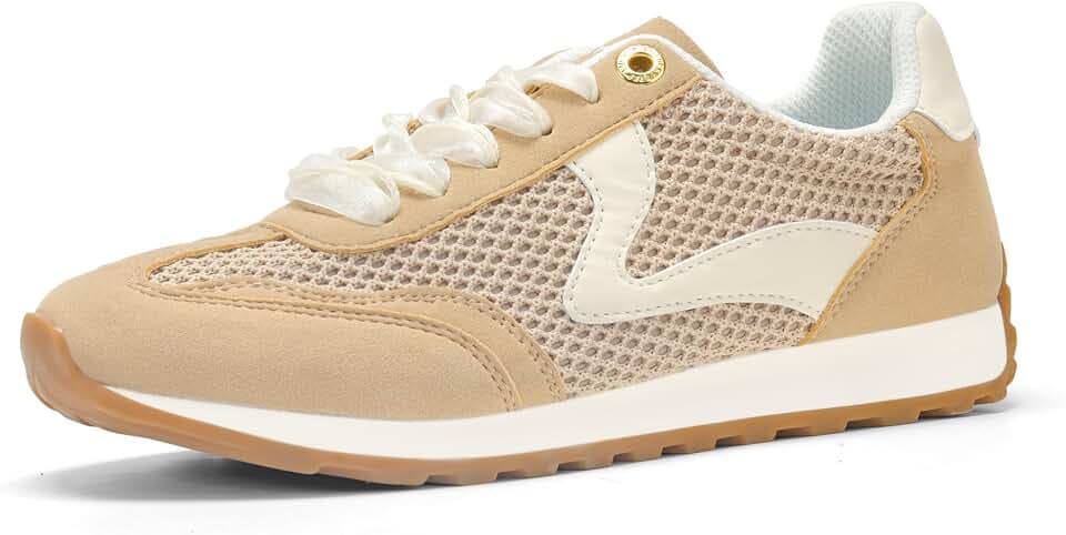 LUCKY STEP Damen Retro Sneaker, Atmungsaktive Freizeitschuhe