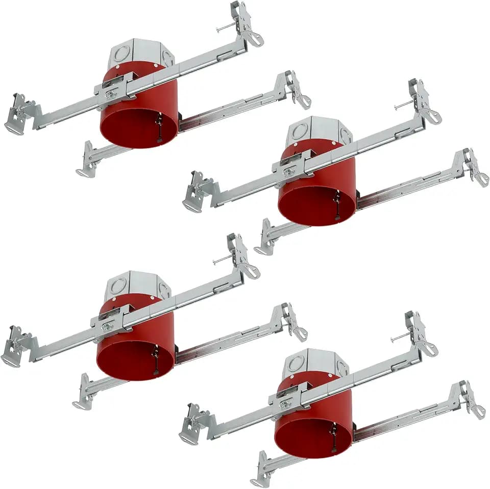 HALO 4” Junction Box Housing fits 4” LED Trims, HALO Surface Mounts, & Fans – Safe in Fire-Rated Ceilings – JB4FR2-4PK