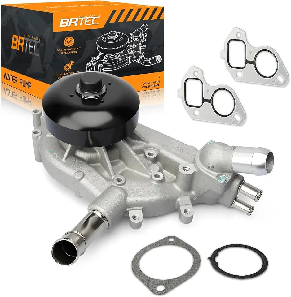 BRTEC Water Pump Kit & Gasket Compatible with Chevy Silverado 1500/2500/3500 1999-2006; Cadillac Escalade 2002-2006; GMC Savana/Sierra/Yukon Hummer H2 Buick Rainier