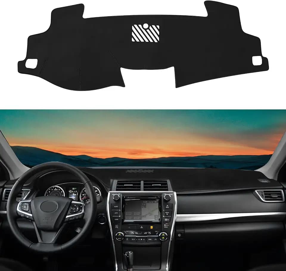 Dashboard Cover Mat Custom Fit for Toyota Camry 2012-2017 XV50 Hybrid Interior Accessories Dash Cover Nonslip Dash Mat Protector Sunshade No Glare Black