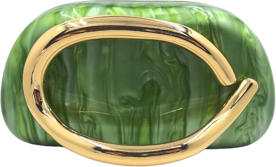 Boutique De FGG Mini Acrylic Clutch Purses for Women Formal,Hardcase Marble Evening Bag,Trendy Metal Handle Shoulder Handbag