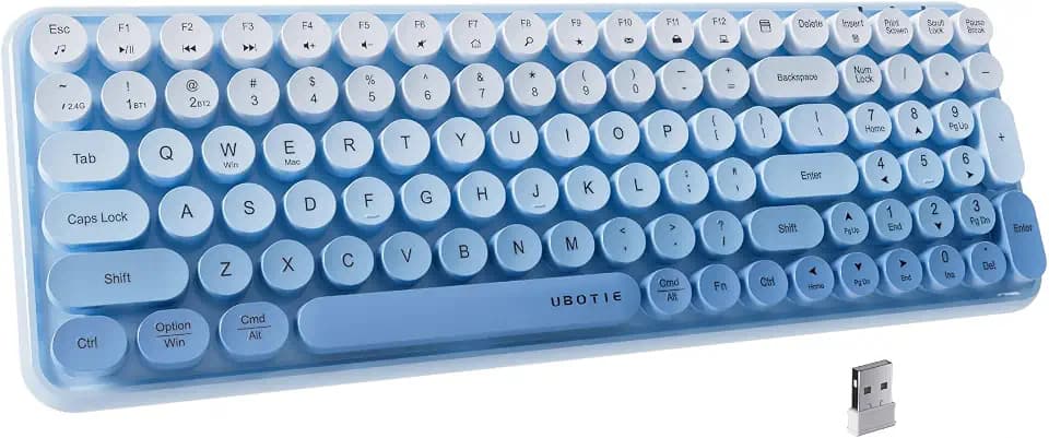 UBOTIE Colorful Bluetooth 100Keys Keyboards (Blue Gradient)