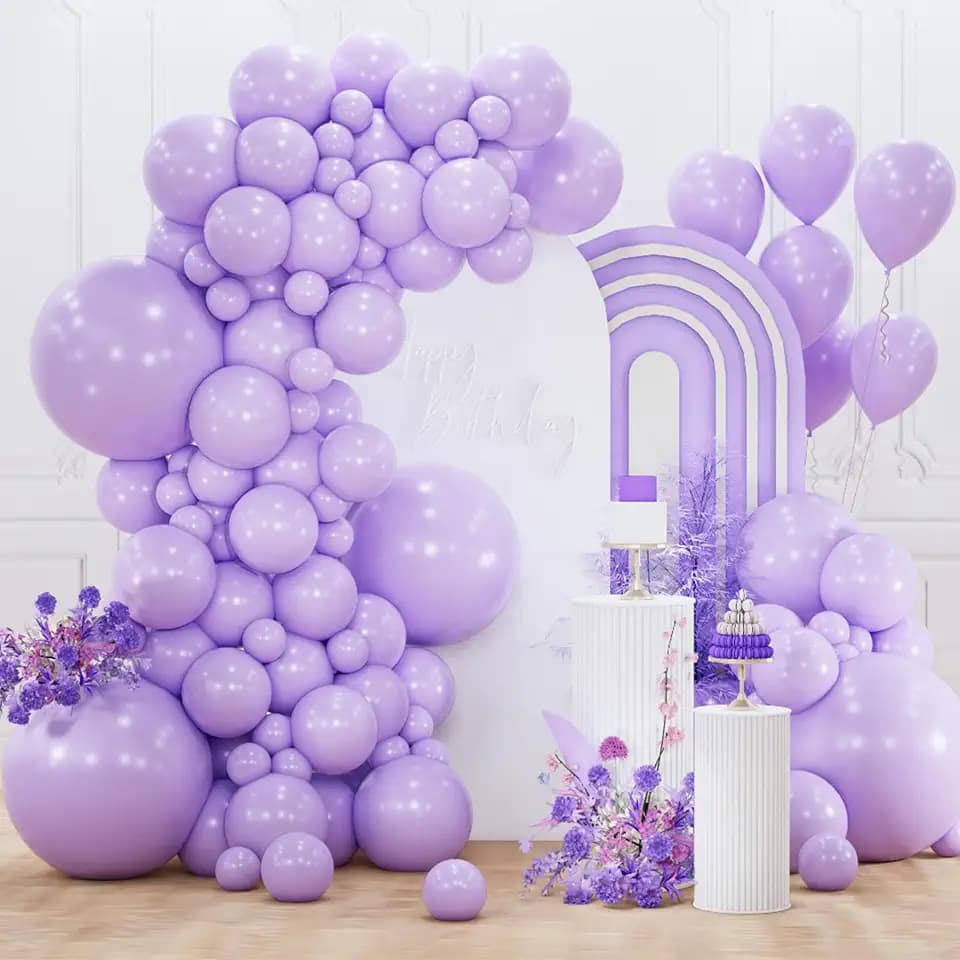 PartyWoo Lavender Balloons 152pcs Light Pastel Purple Lilac Different Sizes
