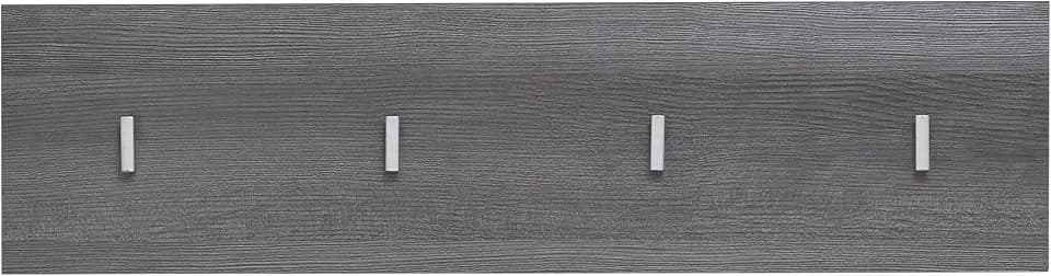 trendteam smart living - Line - Garderobenpaneel - Grau - Kleiderpaneel mit 4 Kleiderhaken - (BxHxT) 80 x 21 x 2 cm - chromglänzende Haken