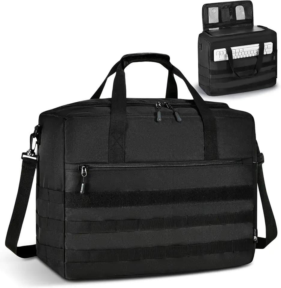 Micro Computer Desktop Tower Carrying Case Compatible with Mini-ITX,18x14x8 Travel Storage Bag for PC's Box Moving, Keyboard, Mouse and Accessories,Black