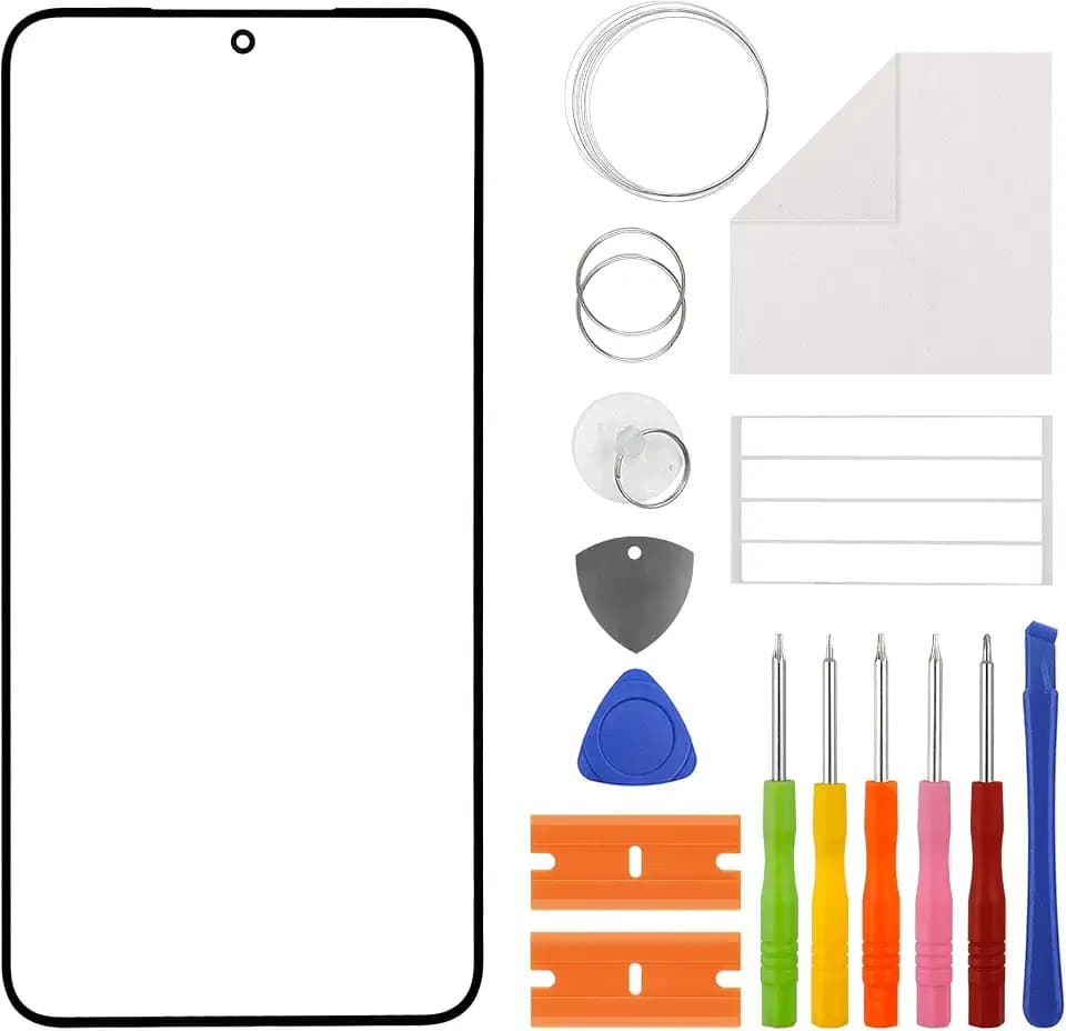 New Front Glass Panel for Samsung Galaxy S25 SM-S931U,SM-S931W,6.2" Front Outer Lens Glass Screen Replacement with OCA Repair Tools Kit-No LCD Screen and Touch Digitizer