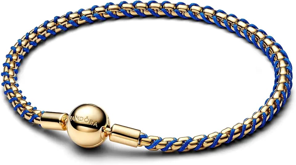 PANDORA Damenarmband Veneziakette Goldfarben/Blau 563816C02