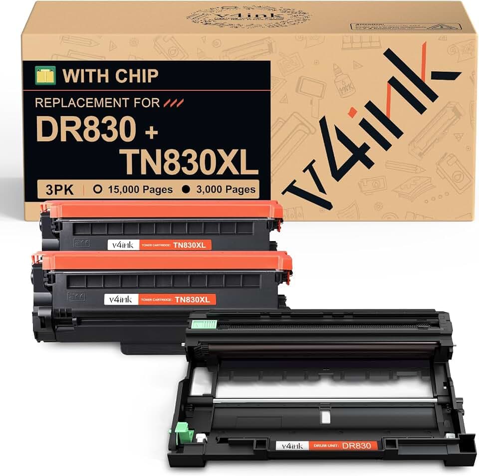 Compatible for Brother Printer TN830XL Toner Cartridge DR830 Drum 3-Pack