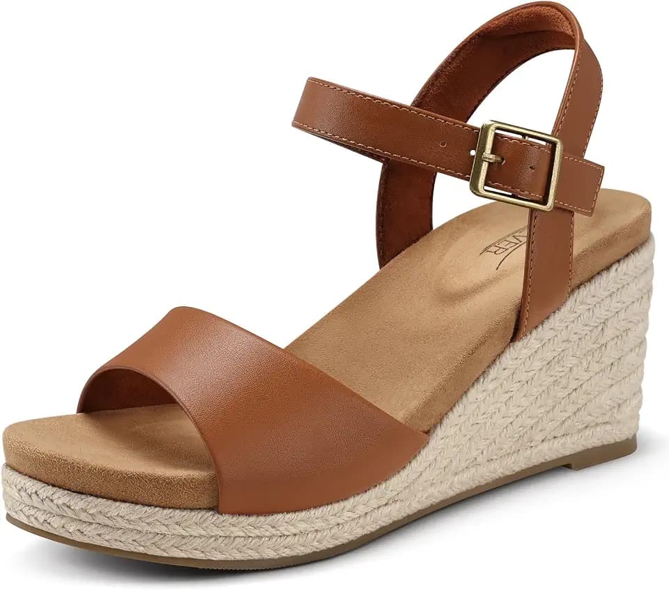 SHIBEVER Women's Wedge Sandals Comfortable: Dressy Platform Espadrilles