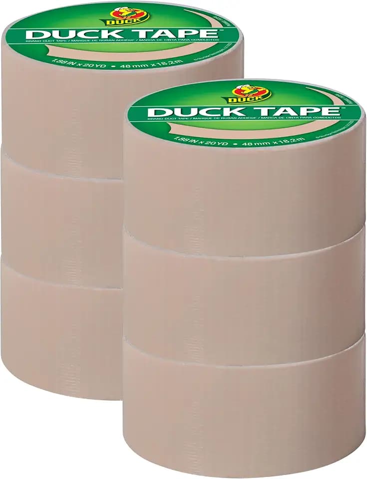 Duck Tape Brand Color Duct Tape, 1.88 in x 20 Yds, Beige Project Pack