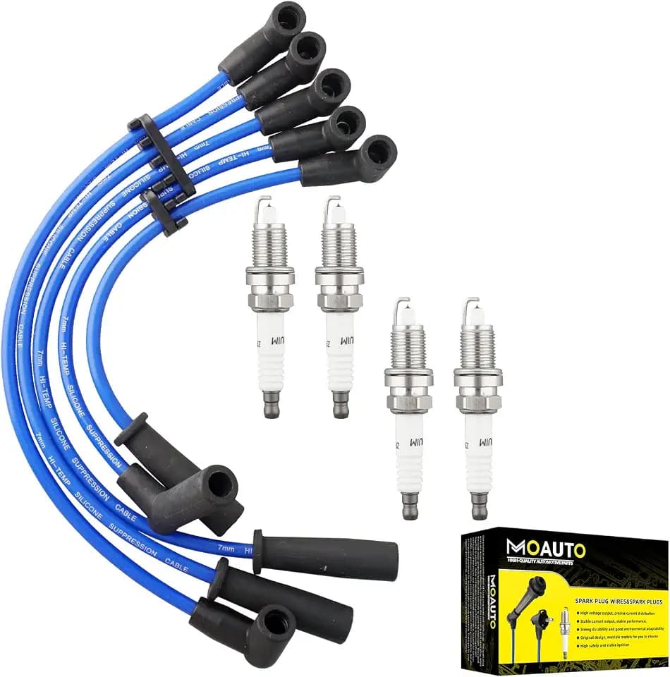Set of 4 PCS Iridium Spark Plugs with Wire Set 671-4070 NEW 16-804D 53186