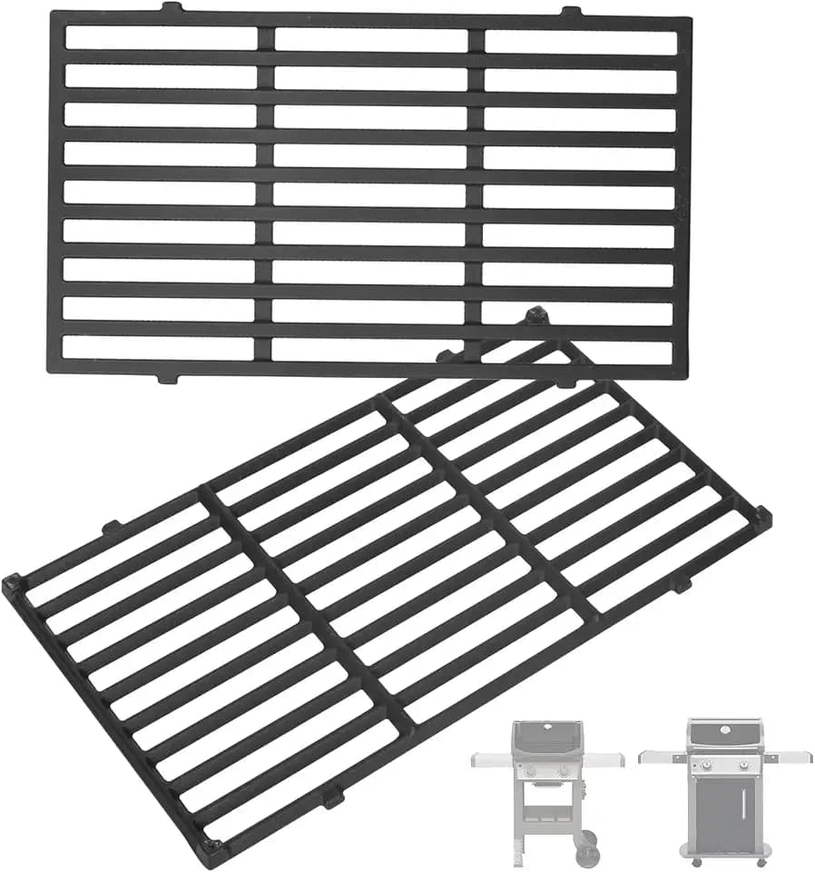 7637 17.5" Grill Grates Replacement for Weber Spirit I & II 200 Series, for Weber Spirit Grill Grates, Spirit 210, GS4 Spirit II 200 for Weber Spirit II Grill Parts, Cast Iron Grill Grates