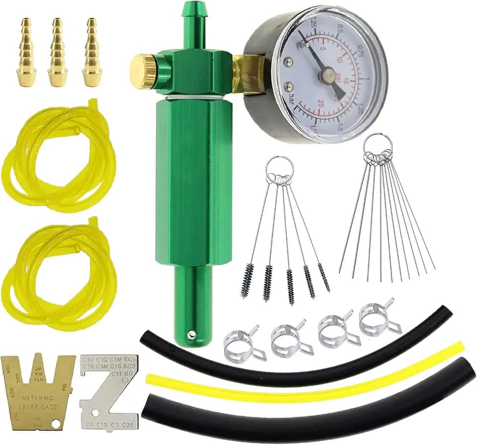 Vergaser-Lecksuchgerät Ersatz für Walbro 57-21-1 ZAMA ZPG-2 für Tillotson 243-504, Messhebel-Einstellwerkzeuge für Walbro 500-13 & Zama ZT-1, 10 Reinigungsnadeln, 5 Nylonbürsten