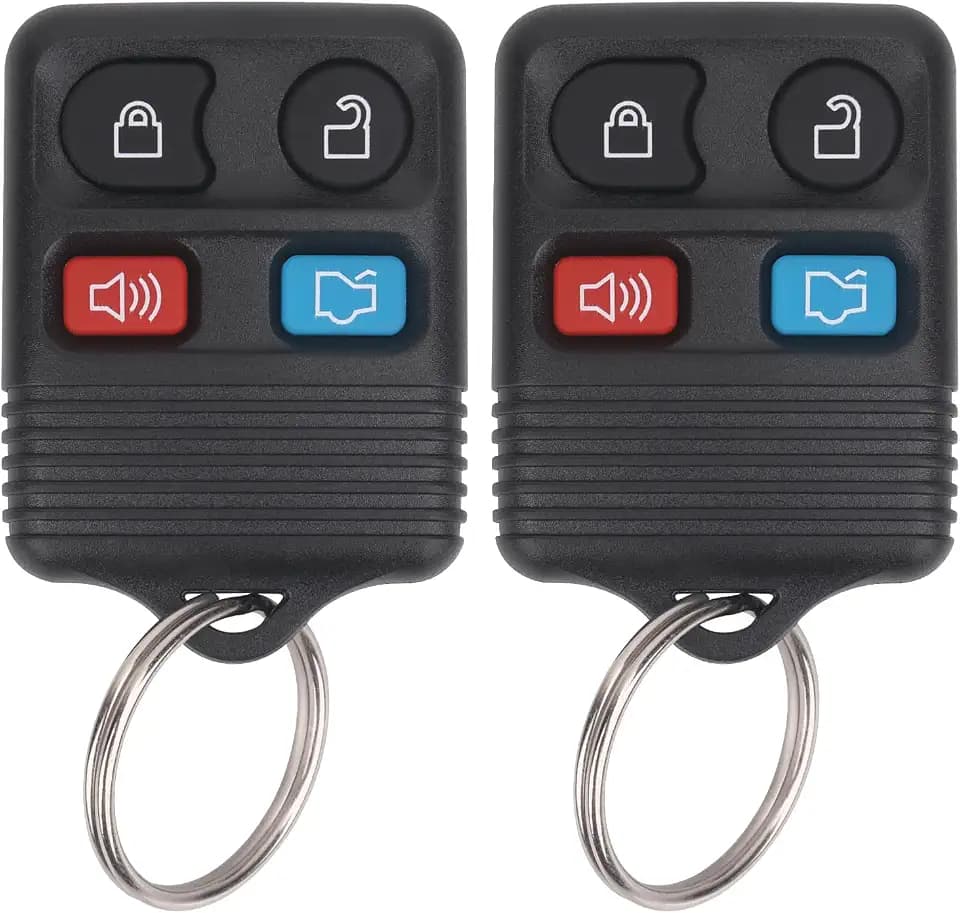 Vurkcy Keyless Entry Remote Key Fob Compatible with Ford Escape Explorer Expedition Focus Fusion Mustang Taurus, Lincoln, Mercury, Mazda, Replacement for CWTWB1U345, 4 Button (Pack of 2)