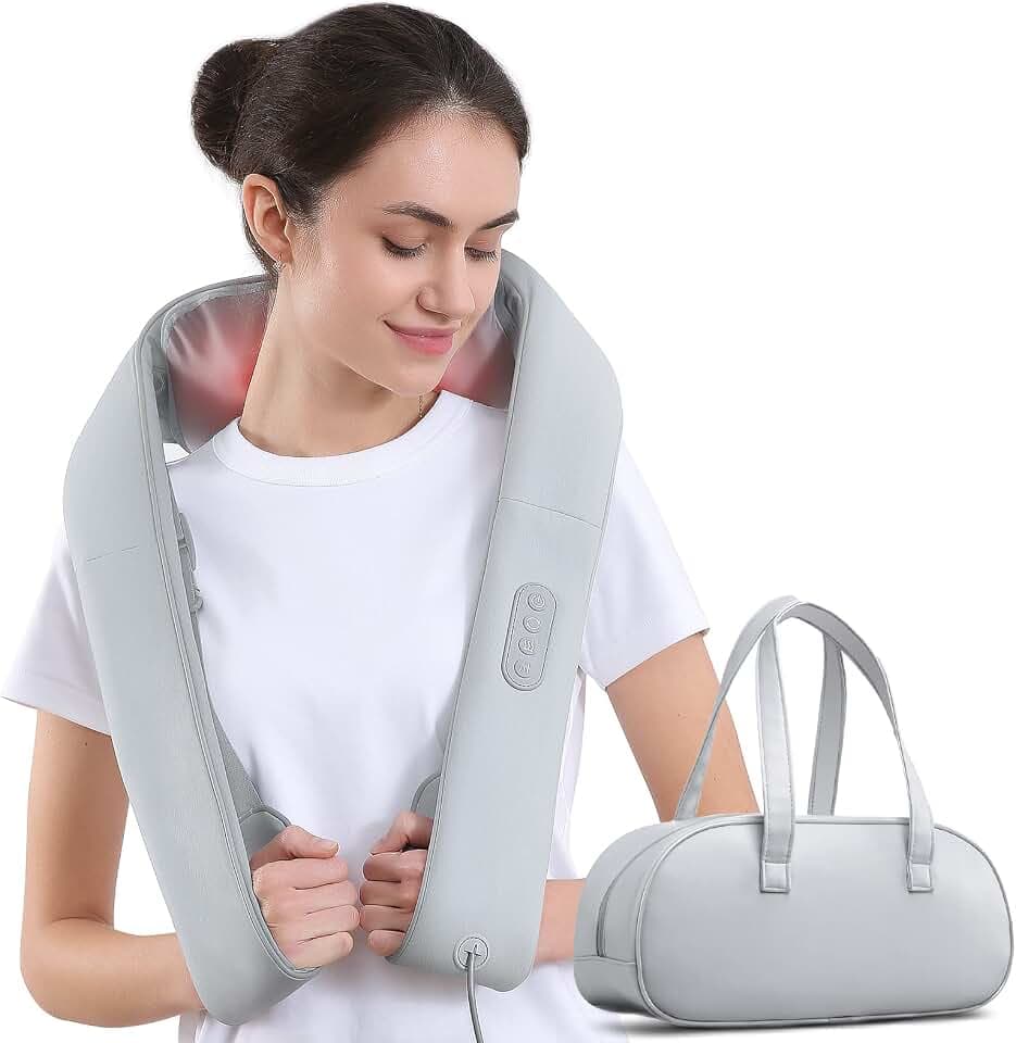 Nacken Rücken Massagegerät, Shiatsu Schulter Massagegerät mit verstellbaren Trägern, Tiefengewebe knetende elektrische Massagegeräte zur Schmerzlinderung des oberen unteren Rückens, Taillenmuskel
