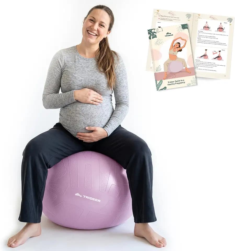 Trideer Pregnancy Ball for Daily Comfort & Labor, Exercise Guide Included