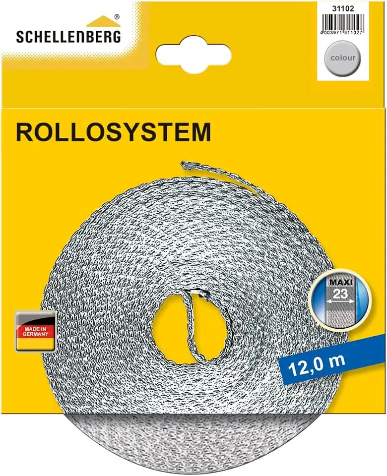 Schellenberg 31102 Rollladengurt Maxi 23 mm, 12 m, grau