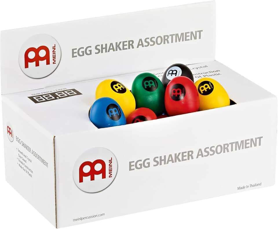 Meinl Percussion Egg Shaker Box - 60 Egg Shaker im Set mit klarem, weichem Sound - Musikinstrument - Kunststoff, Mehrfarbig (ES-BOX)
