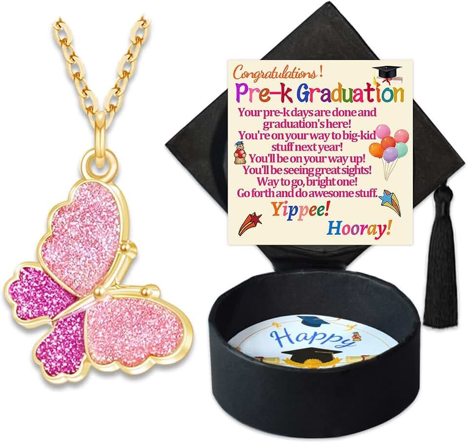 Graduation Necklace for Her Graduation Gifts Butterfly Necklace for Graduates Daughter Granddaughter Graduating Gift with Graduation Cap Box and Card for Graduate Niece Happy Graduation Necklaces Congratulations Grad Gold Ideas Jewelry