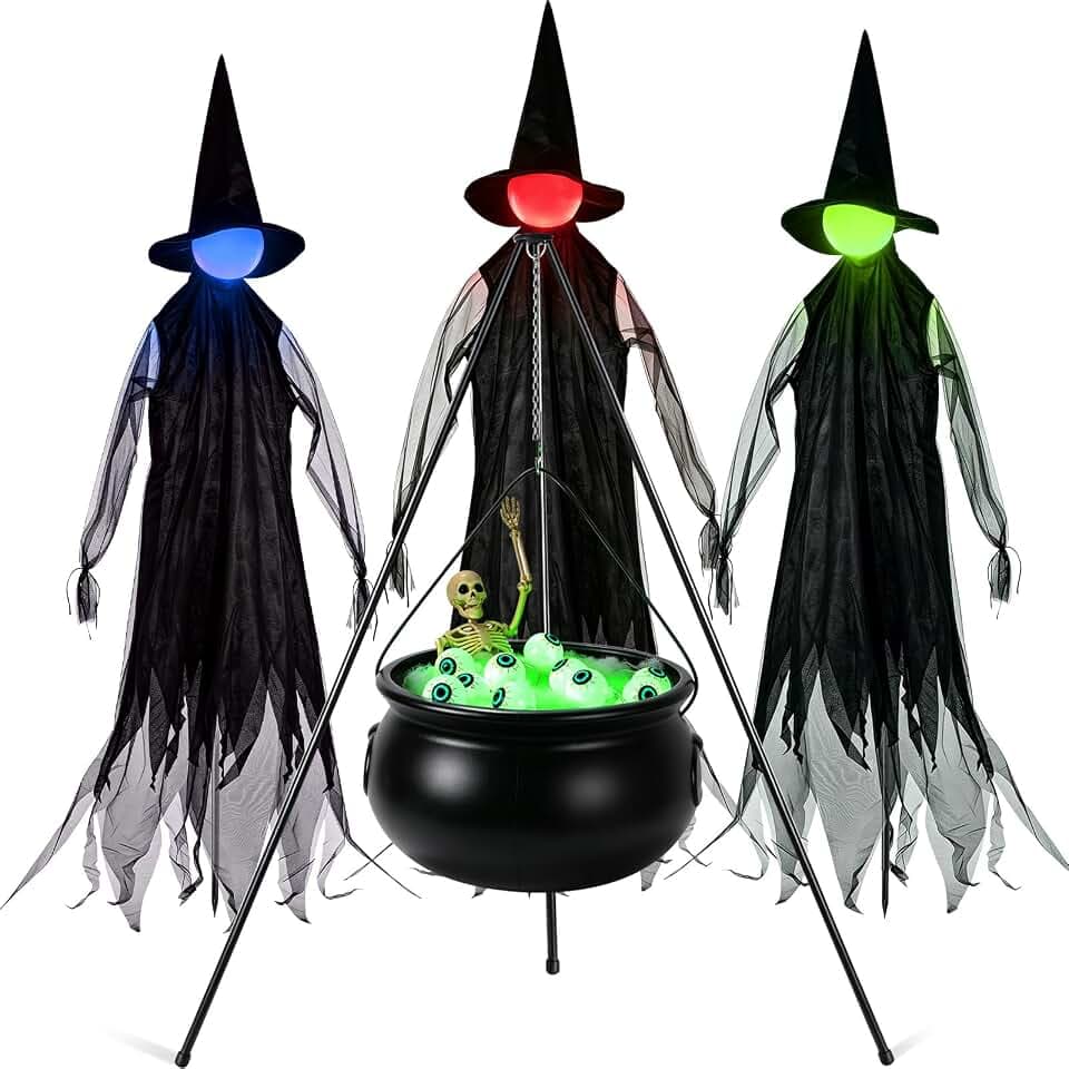 Halloween Witches Outdoor, 4.2 FT Set of 3 Witches Holding Hands