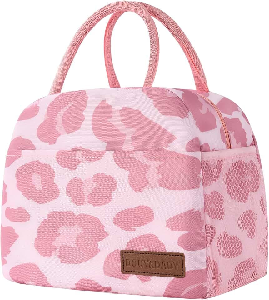 douyadady Lunch Bag Women/Men Lunch Box Women/Men (pink leopard)