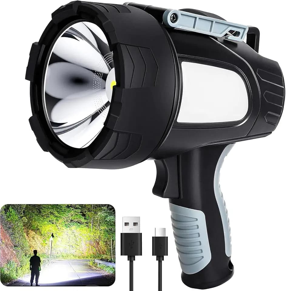 crazybrace Rechargeable Spotlight Flashlight, 99,000 Lumen Super Bright Led